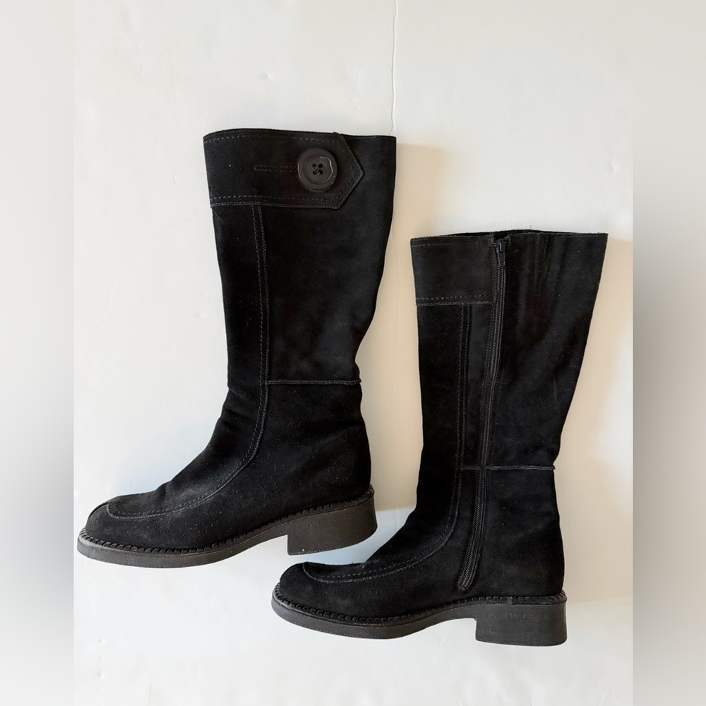 La CANADIENNE Black Suede Mid-Calf Boots size 11